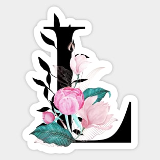 Floral Monogram L Sticker